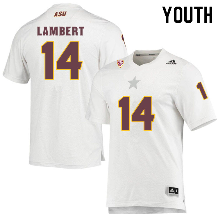 Youth #14 Stanley LambertArizona State Sun Devils College Football Jerseys Sale-White